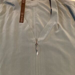 lululemon athletica Soft Gray Zip-Up Blouse